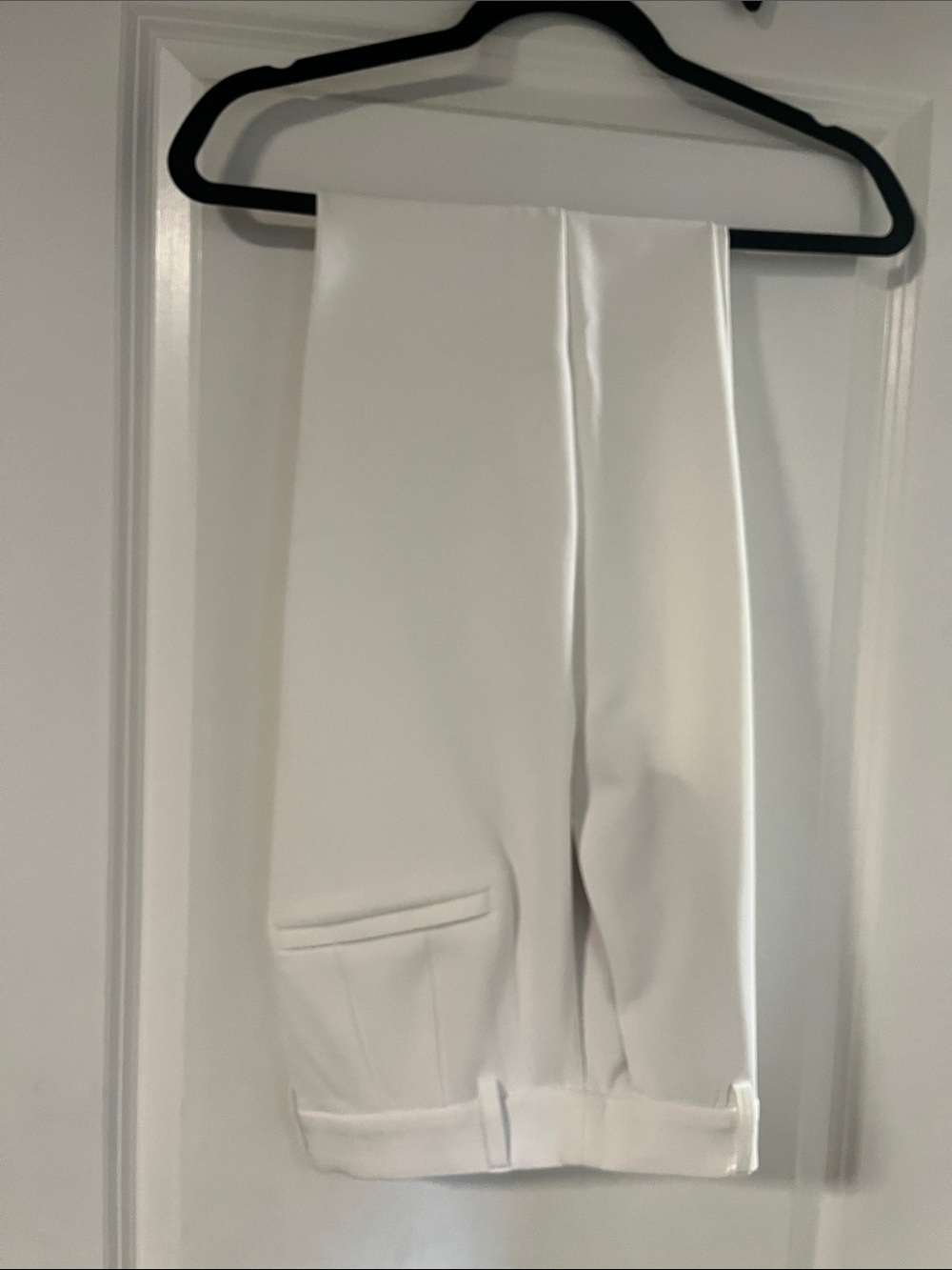 Express Editor Straight Ankle Super High Rise White Pants